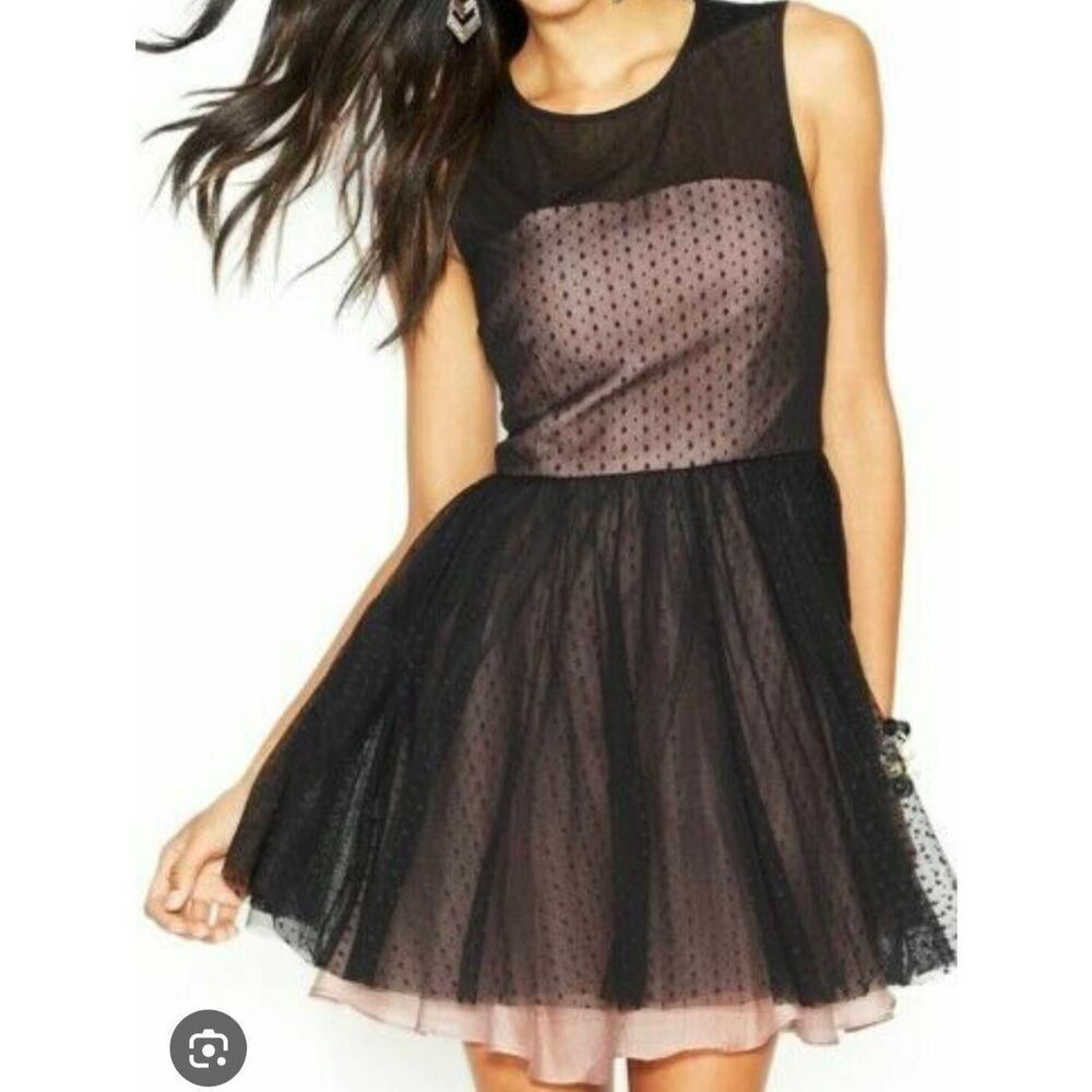Betsey Johnson Swiss Dot Tulle Party Dress 6 Cocktail Event Whimsygoth